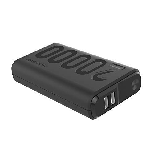 RealPower PB-20000PD+ Powerbank Mobiles Ladegerät mit 20000mAh, 2 USB Ports, USB C Ein- Ausgang und Power Delivery kompatibel mit iPhone, iPad, Samsung Galaxy, das Neue MacBook, Google Pixel und mehr