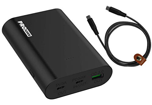 Pro User Powerbank 15000mAh: super schneller Hochleistungs-Akku mit Total 63W, USB-C Power Delivery 30W und USB-A QC, inkl. USB Kabel und Travel Case: lädt kleine Laptops, MacBook, iPad, Smartphone